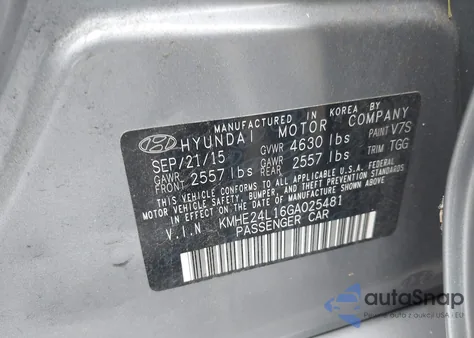 2016 Hyundai Sonata Hybrid Se z USA, uszkodzony, nr VIN KMHE24L16GA025481